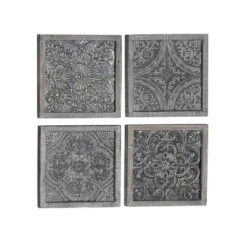 Metal Floral Embossed Wall Decor Set Of 4 Gray - Olivia & May -Home Decor Shop GUEST e4a29a7e 79cd 4440 a3d9 4e71bd430000