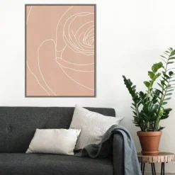 22" X 30" Blush Flowers III By Sarah Leonard Framed Canvas Wall Art Gray Wash - Amanti Art -Home Decor Shop GUEST e4acf1bc 61aa 4e2a 843b 42a6df880b8a