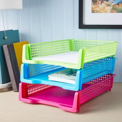 Bright Creations Set Of 6 Rainbow Turn In Trays For Teachers, Plastic Classroom Paper Organizers, Colorful Storage Baskets For Office, 10 X 3 X 13 In 3 Bright Creations Set Of 6 Rainbow Turn In Trays For Teachers, Plastic Classroom Paper Organizers, Colorful Storage Baskets For Office, 10 X 3 X 13 In