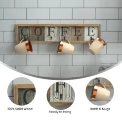 Emma And Oliver Distressed Rustic Coffee Sign With 6 Sturdy Metal Hooks To Accommodate Most Mug Sizes 16 Emma And Oliver Distressed Rustic Coffee Sign With 6 Sturdy Metal Hooks To Accommodate Most Mug Sizes -Home Decor Shop GUEST e4e594a4 4173 4234 a025 77856cd539ed