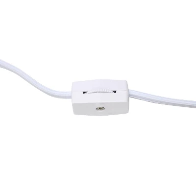 11.61" Tall Ruffled Capsule Bedside Table Desk Lamp With White Drum Fabric Shade Silver - Simple Designs 4 11.61" Tall Ruffled Capsule Bedside Table Desk Lamp With White Drum Fabric Shade Silver - Simple Designs - Image 2