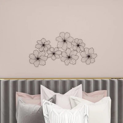 Metal Floral Wire Wall Decor Black - CosmoLiving By Cosmopolitan 8 Metal Floral Wire Wall Decor Black - CosmoLiving By Cosmopolitan - Image 6