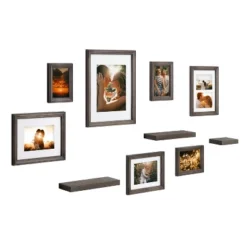 10pc Bordeaux Frame Box Set Dark Charcoal Gray - Kate & Laurel All Things Decor