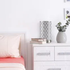 Tree Bark Pattern Uplight Table Lamp Medium Silver (Includes LED Light Bulb) - Lavish Home -Home Decor Shop GUEST e656b294 9e9f 47d4 8a92 17e0b97348bd