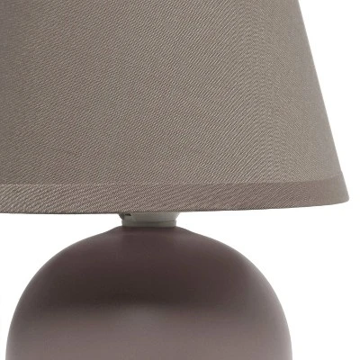 8.66" Petite Ceramic Orb Base Bedside Table Desk Lamp With Matching Tapered Drum Fabric Shade Gray - Creekwood Home 10 8.66" Petite Ceramic Orb Base Bedside Table Desk Lamp With Matching Tapered Drum Fabric Shade Gray - Creekwood Home - Image 8