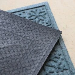 1'8"x2'6" Aqua Shield Snowflake Door Mat Bluestone - Bungalow Flooring -Home Decor Shop GUEST e7ae1b55 566c 4cad a5ad ef8894a82927