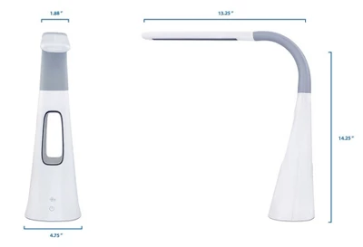 Mount-It! Turcom AirLight Ultrabright LED Desk Lamp With Bladeless Three Speeds Fan Panel | White 11 Mount-It! Turcom AirLight Ultrabright LED Desk Lamp With Bladeless Three Speeds Fan Panel | White - Image 9