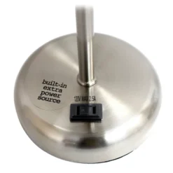 19.5" Bedside Power Outlet Base Metal Table Desk Lamp Brushed Steel With Fabric Shade Black - Creekwood Home 11 19.5" Bedside Power Outlet Base Metal Table Desk Lamp Brushed Steel With Fabric Shade Black - Creekwood Home -Home Decor Shop GUEST e8f1469a 389e 4710 80a9 5cfd9151cc87 2