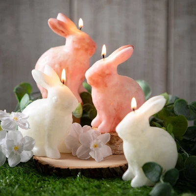 4.75"H Sullivans Pink Bunny Candle - Set Of 2, Pink 5 4.75"H Sullivans Pink Bunny Candle - Set Of 2, Pink - Image 3