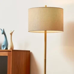 62" Cove Light Faux Wood Floor Lamp With Jute Shade - Globe Electric -Home Decor Shop GUEST ec3814ee 09f5 4338 8d7c b2d9445f159a