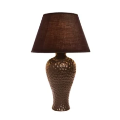 20.08" Traditional Ceramic Texture Imprint Winding Table Desk Lamp With Matching Fabric Shade Brown - Creekwood Home 7 20.08" Traditional Ceramic Texture Imprint Winding Table Desk Lamp With Matching Fabric Shade Brown - Creekwood Home -Home Decor Shop GUEST ed05d974 b63d 45a2 92f5 fece6a6f4c78