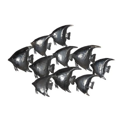 Metal Fish Indoor Outdoor Wall Decor Multi Colored - Olivia & May 4 Metal Fish Indoor Outdoor Wall Decor Multi Colored - Olivia & May - Image 2