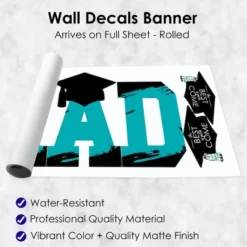 Big Dot Of Happiness Teal Graduation Party Decor - Vinyl Wall Decals - Grad -Home Decor Shop GUEST ed8d9829 713e 46d0 8dce b2c108861131