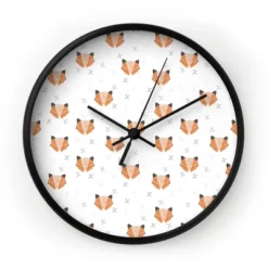 Hello Twiggs Fox Fox Fox Round Clock By Deny Designs.