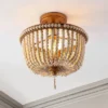 14" LED 3-Light Allie Wood Bead/Iron Pendant Antique Gold/Taupe - JONATHAN Y -Home Decor Shop GUEST eec9fd30 9c03 449c af35 ef6a824206ac