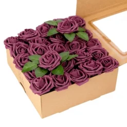 RCZ Décor Artificial Foam Roses For Decoration, Attractive Fake Flowers For DIY Wedding Centerpieces, Includes: 50 Roses With Stems And 20 Leaves -Home Decor Shop GUEST efca892a a63a 486f b6e2 287e5709dd5a