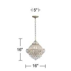 Vienna Full Spectrum Wallingford Antique Brass Chandelier 16" Wide French Crystal Glass 6-Light Fixture For Dining Room House Kitchen Island Entryway -Home Decor Shop GUEST f010628e 7a62 464b 94b7 1d259b581a4a