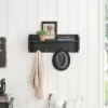 25" X 9" Entryway Floating Utility Wall Shelf With Hooks Black - Danya B. 1 25" X 9" Entryway Floating Utility Wall Shelf With Hooks Black - Danya B. -Home Decor Shop GUEST f1d79452 ee78 42f0 83ef 2a5af4c9b233