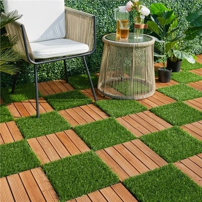 Yaheetech Artificial Grass 27PCS Indoor Outdoor Flooring Decor, Green 5 Yaheetech Artificial Grass 27PCS Indoor Outdoor Flooring Decor, Green - Image 3