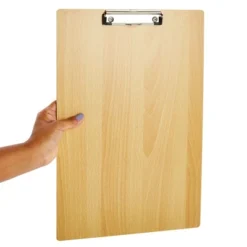 Juvale 4 Pack Extra Large 11x17 Clipboards, Wooden Art Board With Low-Profile Clip And Hook For Classroom And Office