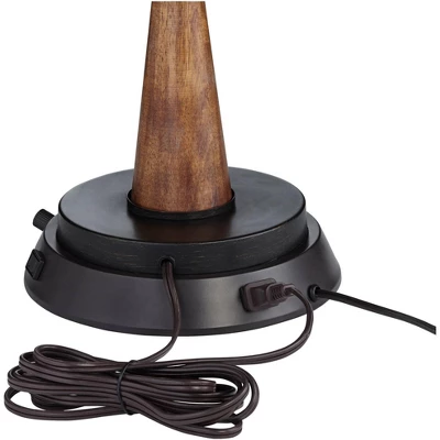 360 Lighting Modern Table Lamp With Dimmable USB And Outlet Workstation Base 24.5" High Bronze Tan Fabric Cylinder For Living Room Desk Bedroom 6 360 Lighting Modern Table Lamp With Dimmable USB And Outlet Workstation Base 24.5" High Bronze Tan Fabric Cylinder For Living Room Desk Bedroom - Image 4