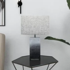 Polystone Table Lamp With Square Shade Gray - Olivia & May -Home Decor Shop GUEST f4fef13f 3c25 4f9c ab81 cef6110a3362
