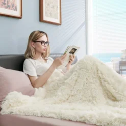 Costway Double Sided Bed Throw Blanket Fluffy Cozy Reversible Blanket Machine Washable Warm Luxury Blankets Bedroom Living Room -Home Decor Shop GUEST f5519a8d b43d 4d7e 9d25 cccaa66a124f