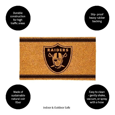 Evergreen Las Vegas Raiders Logo Turf Mat, Brown- 28 X 16 Inches Indoor Outdoor Doormat 5 Evergreen Las Vegas Raiders Logo Turf Mat, Brown- 28 X 16 Inches Indoor Outdoor Doormat - Image 3