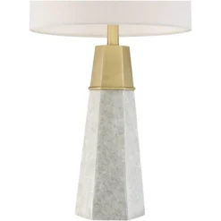 360 Lighting Julie Modern Table Lamps 27 1/2" Tall Set Of 2 Faux Marble Gold Tapered Column Fabric Drum Shade For Bedroom Living Room Bedside Office -Home Decor Shop GUEST f72794af 1d28 4123 850a d6d9f51b186e