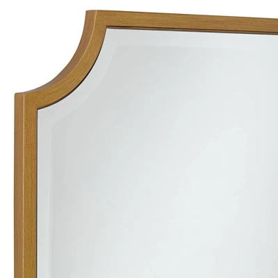 Noble Park Jacinda Rectangular Vanity Decorative Wall Mirror Modern Beveled Rounded Cut Edge Gold Frame 30" Wide For Bathroom Bedroom Living Room Home 4 Noble Park Jacinda Rectangular Vanity Decorative Wall Mirror Modern Beveled Rounded Cut Edge Gold Frame 30" Wide For Bathroom Bedroom Living Room Home - Image 2