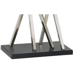 Possini Euro Design Modern Table Lamps 30" Tall Set Of 2 Brushed Steel Black White Linen Rectangular Shade For Living Room Family Bedroom -Home Decor Shop GUEST f7c8e907 ead1 49c6 8771 a07373b52bbb