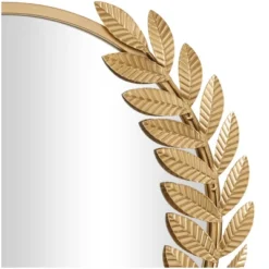 Metal Leaf Wall Mirror Gold - CosmoLiving By Cosmopolitan