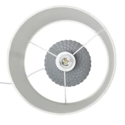 20.4" Traditional Ceramic Purled Texture Bedside Table Desk Lamp With White Fabric Drum Shade Gray - Simple Designs -Home Decor Shop GUEST faf63244 2061 4eae b2d2 0b5637edf1f8