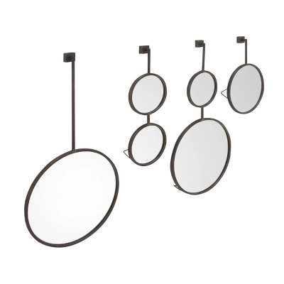 Modern Metal Wall Mirror Set Of 4 Black - Olivia & May 8 Modern Metal Wall Mirror Set Of 4 Black - Olivia & May - Image 6
