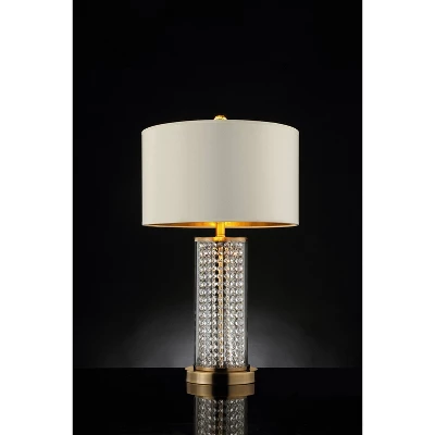 28.75" Traditional Metal Table Lamp With Crystal Accents Gold - Ore International 3 28.75" Traditional Metal Table Lamp With Crystal Accents Gold - Ore International