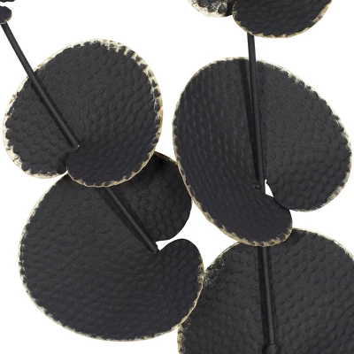 Metal Floral Wall Decor Black - Olivia & May 6 Metal Floral Wall Decor Black - Olivia & May - Image 4
