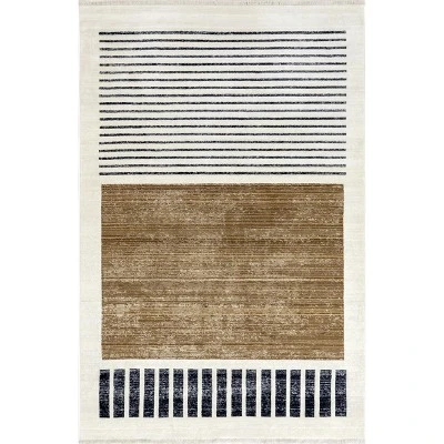 NuLOOM Keeva Modern Striped Fringe Area Rug 11 NuLOOM Keeva Modern Striped Fringe Area Rug - Image 9