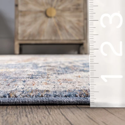 NuLOOM Addison Transitional Faded Medallion Fringe Area Rug 4 NuLOOM Addison Transitional Faded Medallion Fringe Area Rug - Image 2