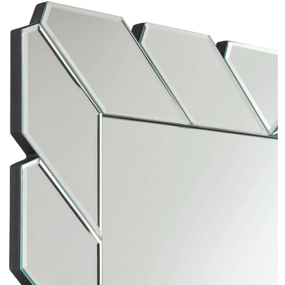 Possini Euro Design Prandini Rectangular Vanity Wall Mirror Modern Beveled Mirrored Glass Tile Frame 28" Wide For Bathroom Bedroom Home House Entryway 4 Possini Euro Design Prandini Rectangular Vanity Wall Mirror Modern Beveled Mirrored Glass Tile Frame 28" Wide For Bathroom Bedroom Home House Entryway - Image 2