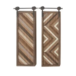 Wood Geometric Linear Carved Wall Decor With Suspended Frame Set Of 2 Brown - Olivia & May -Home Decor Shop GUEST fd715325 b544 4fbd bfc5 a384457933f7