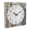 15.7" X 15.7" Rustic Wooden Wall Clock White/Brown - Stonebriar Collection 1 15.7" X 15.7" Rustic Wooden Wall Clock White/Brown - Stonebriar Collection -Home Decor Shop GUEST fddca7ad a1e3 498e ba33 a4477b7a8f87