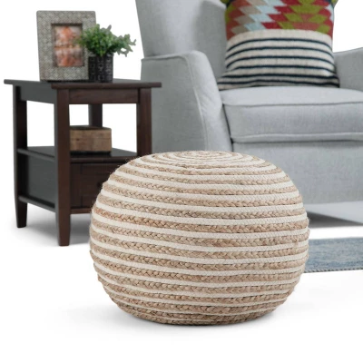 Deni Round Pouf Natural Jute - WyndenHall 3 Deni Round Pouf Natural Jute - WyndenHall