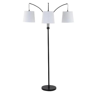 72.5" 3-Light Sylva Mid-Century Modern Head-Adjustable Iron LED Arc Floor Lamp Black (Includes LED Light Bulb) - JONATHAN Y 5 72.5" 3-Light Sylva Mid-Century Modern Head-Adjustable Iron LED Arc Floor Lamp Black (Includes LED Light Bulb) - JONATHAN Y - Image 3
