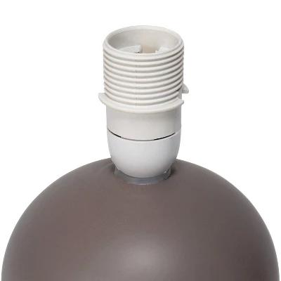 8.66" Petite Ceramic Orb Base Bedside Table Desk Lamp With Matching Tapered Drum Fabric Shade Gray - Creekwood Home 3 8.66" Petite Ceramic Orb Base Bedside Table Desk Lamp With Matching Tapered Drum Fabric Shade Gray - Creekwood Home