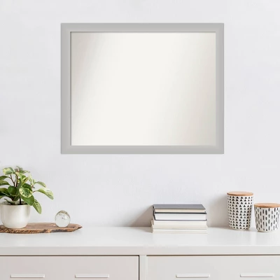 31" X 25" Non-Beveled Low Luster Silver Wood Wall Mirror - Amanti Art 8 31" X 25" Non-Beveled Low Luster Silver Wood Wall Mirror - Amanti Art - Image 6